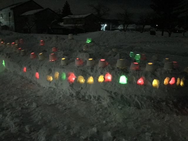 遊雪の楽交で灯したスノーキャンドル